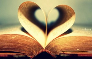 Image of pages of book in heart shape